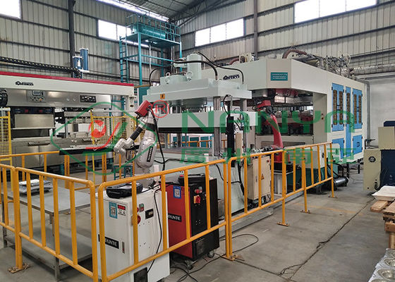 Machine de fabrication de ustensiles de table en pâte de papier séchée et coupée dans le moule Certificat CE