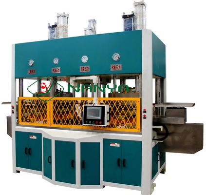 Machine de moulage de fibres pour emballages industriels / machine de formage thermoformant de la cellulose pour emballages de luxe